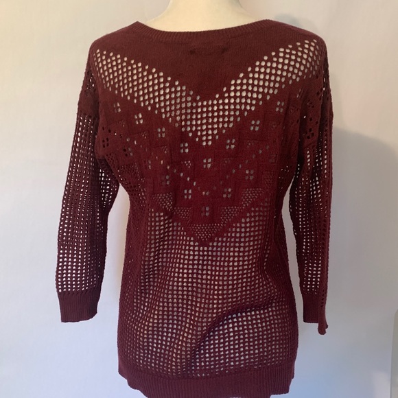 American Eagle Women's Burgundy Sweater - Picture 6 of 10